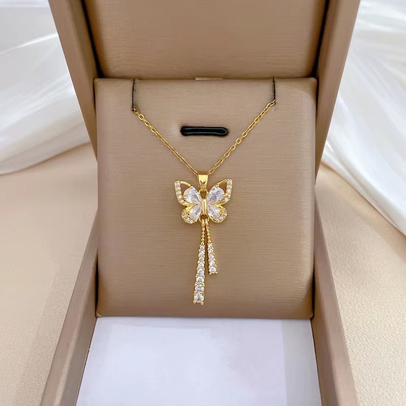Luna Bloom Butterfly Tassel Necklace – Grace in Every Glimmer