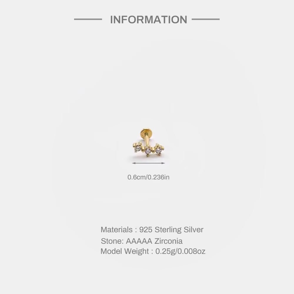Luxe Line Mini Zircon Stud – A Spark of Modern Minimalism