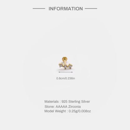 Luxe Line Mini Zircon Stud – A Spark of Modern Minimalism